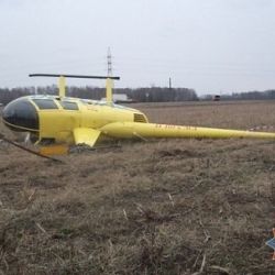 В Кобринском районе частный вертолет опрокинулся во время взлета после вынужденной посадки