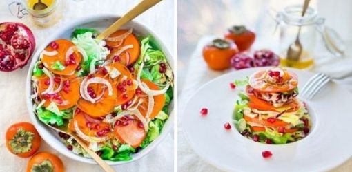 ГОТОВИМ С ВЕЧЕРКОЙ: Зимний салат с хурмой и гранатом